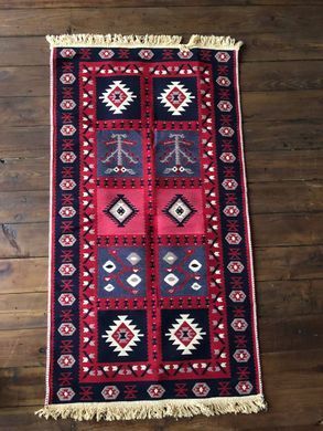 Безворсовий бавовняний килим Aura AR 002 Red, Червоний, 80x150