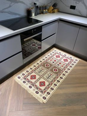 Безворсовий бавовняний килим Aura AR 002 Red, Червоний, 80x150
