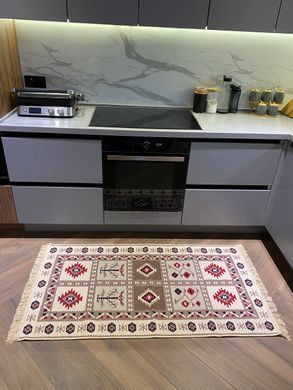 Безворсовий бавовняний килим Aura AR 002 Red, Червоний, 80x150
