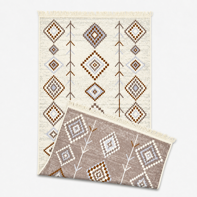 Безворсовий бавовняний килим Amora AM 002 BEIGE 60x90