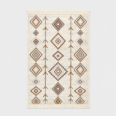 Безворсовий бавовняний килим Amora AM 002 BEIGE 60x90