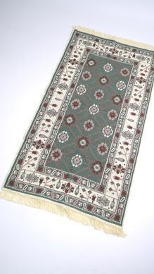 Безворсовый хлопковый ковер Amora AM006 GREEN RED 60x90
