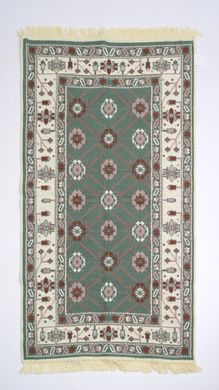 Безворсовый хлопковый ковер Amora AM006 GREEN RED 60x90