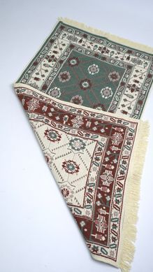 Безворсовый хлопковый ковер Amora AM006 GREEN RED 60x90