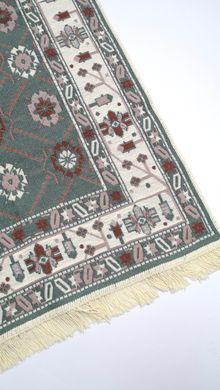 Безворсовый хлопковый ковер Amora AM006 GREEN RED 60x90