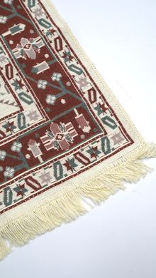 Безворсовый хлопковый ковер Amora AM006 GREEN RED 60x90