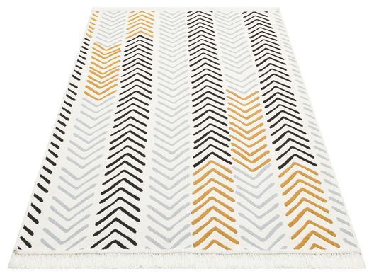 Безворсовий бавовняний килим Aura AR 19 White Black 80x150