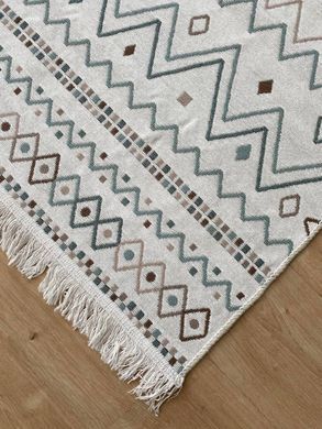 Безворсовый хлопковый ковер Aura AR 05 Beige Blue 80*150