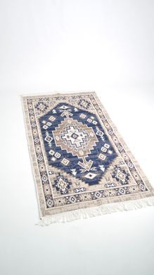 Безворсовий бавовняний килим Amora AM 003 BLUE 60x90