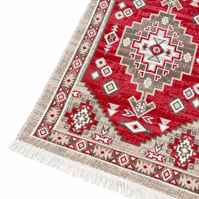 Безворсовий бавовняний килим Amora AM 003 RED 60x90