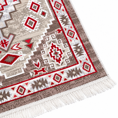 Безворсовий бавовняний килим Amora AM 003 RED 60x90